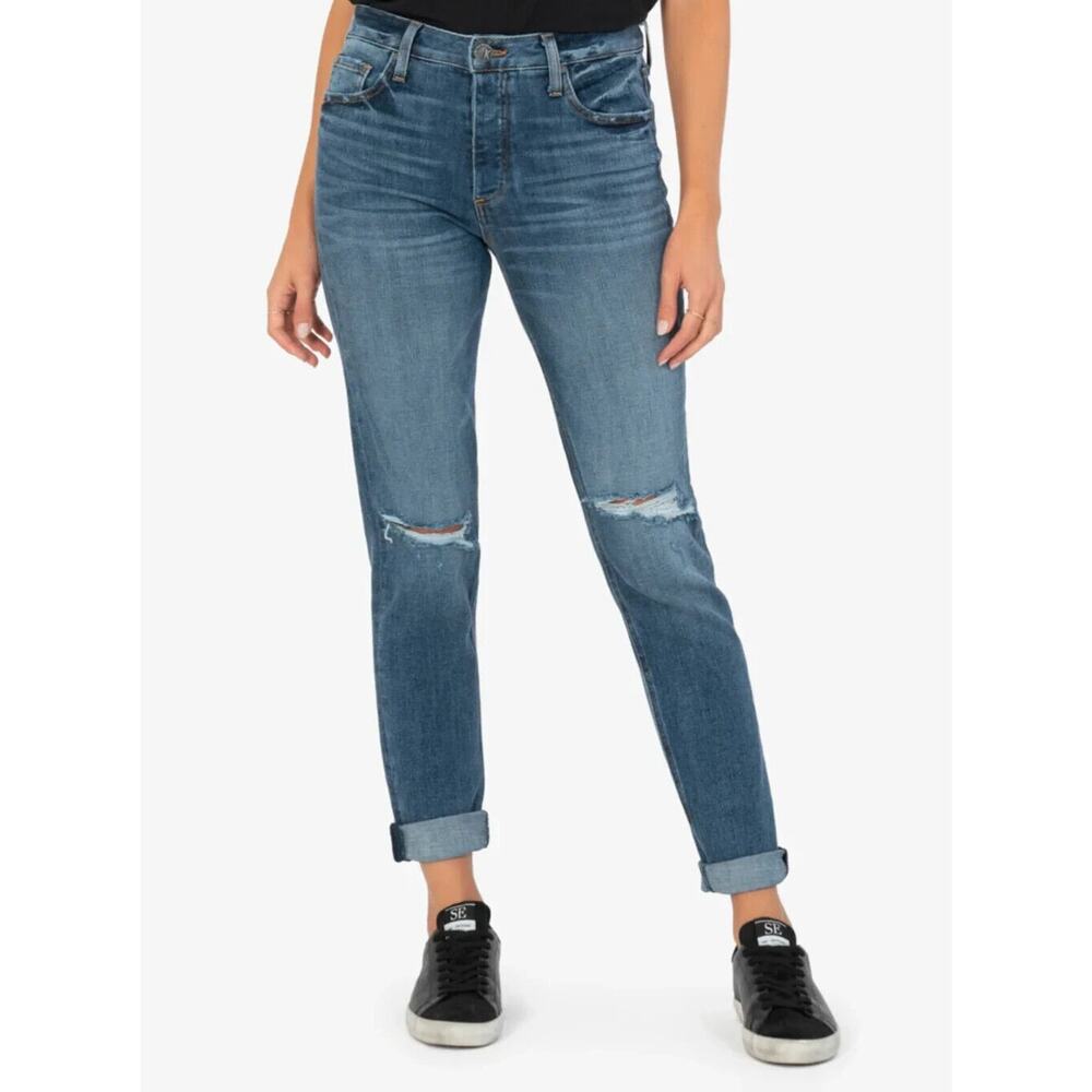KUT from the Kloth Jean Womens 4 Blue Denim Juliet Slouchy Boyfriend Button Fly - Picture 14 of 16